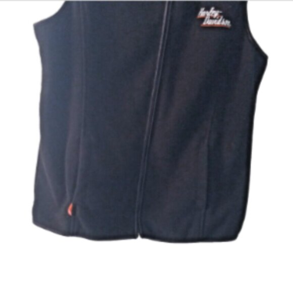 Harley-Davidson Women’s Vest Size M Black Fleece Full Zip Biker Motorcycle Logo - Picture 6 of 13
